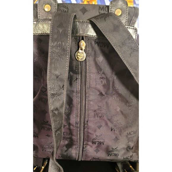 Auth MCM Black Jacquard Backpack - Picture 8 of 10